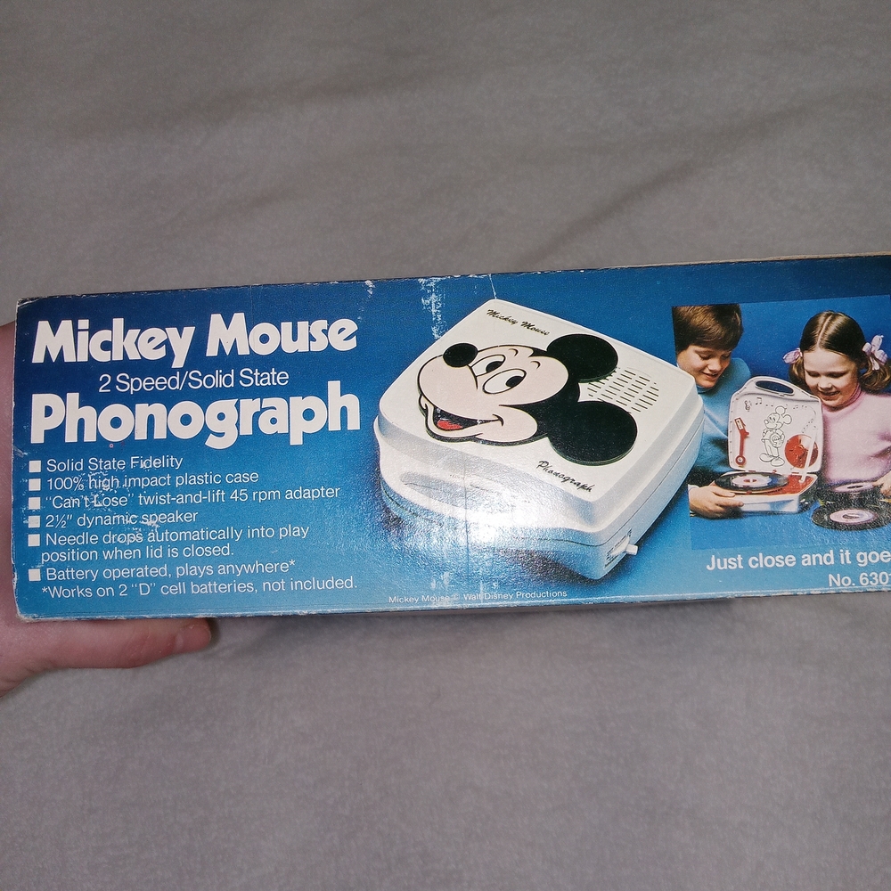 1970s VINTAGE WALT DISNEY'S MICKEY MOUSE PHONOGRAPH W/ ORIGINAL BOX UNTESTED - Picture 5 of 10